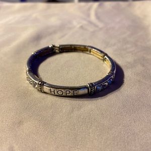 3 for $10 silver bracelet, stretchy, hope